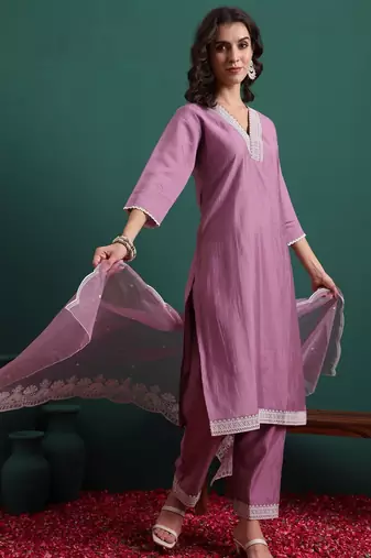 Lavender color beautiful suit for classy trendy girl