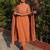 Rust color vichitra fabric beautiful partywear dress for girls
