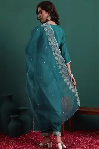 Pine green color beautiful suit for classy trendy girl