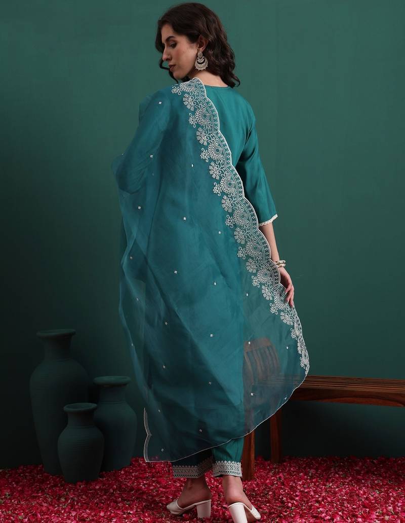 Pine green color beautiful ethnic suit for classy trendy girl