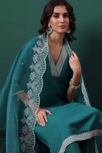 Pine green color beautiful suit for classy trendy girl