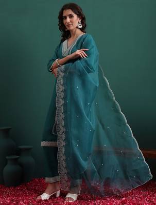Pine green color beautiful suit for classy trendy girl 4