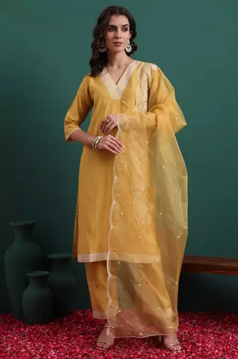 Yellow color beautiful ethnic suit for classy trendy girl