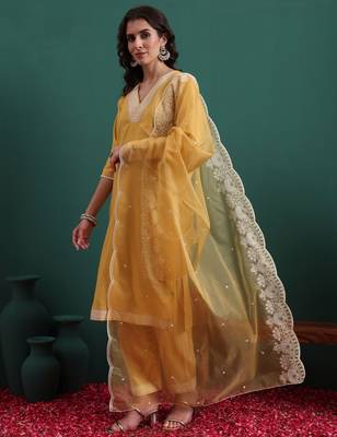 Yellow color beautiful suit for classy trendy girl 2