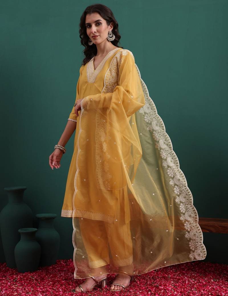 Yellow color beautiful ethnic suit for classy trendy girl