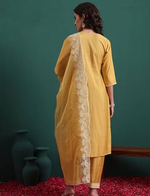 Yellow color beautiful suit for classy trendy girl 3
