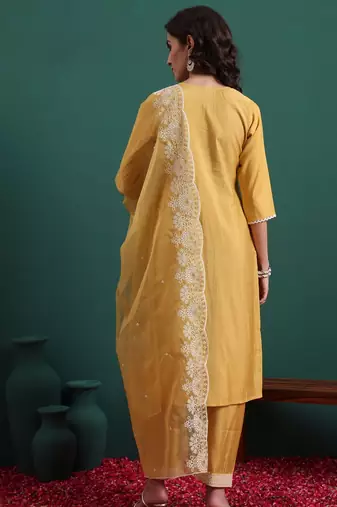 Yellow color beautiful suit for classy trendy girl