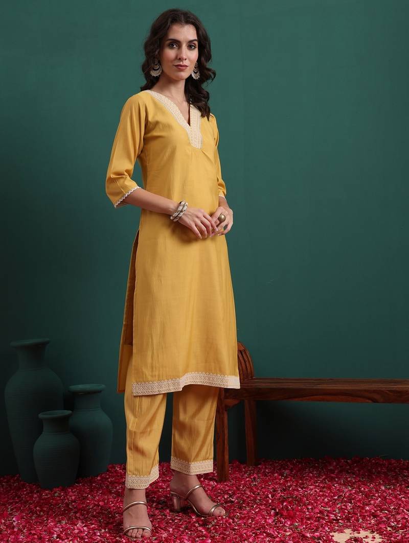 Yellow color beautiful ethnic suit for classy trendy girl