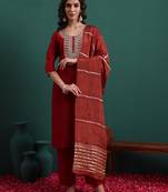 Maroon color beautiful ethnic suit for classy trendy girl
