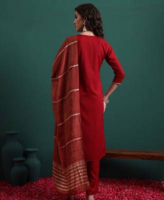Maroon color beautiful suit for classy trendy girl 2