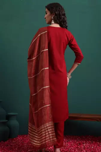Maroon color beautiful suit for classy trendy girl