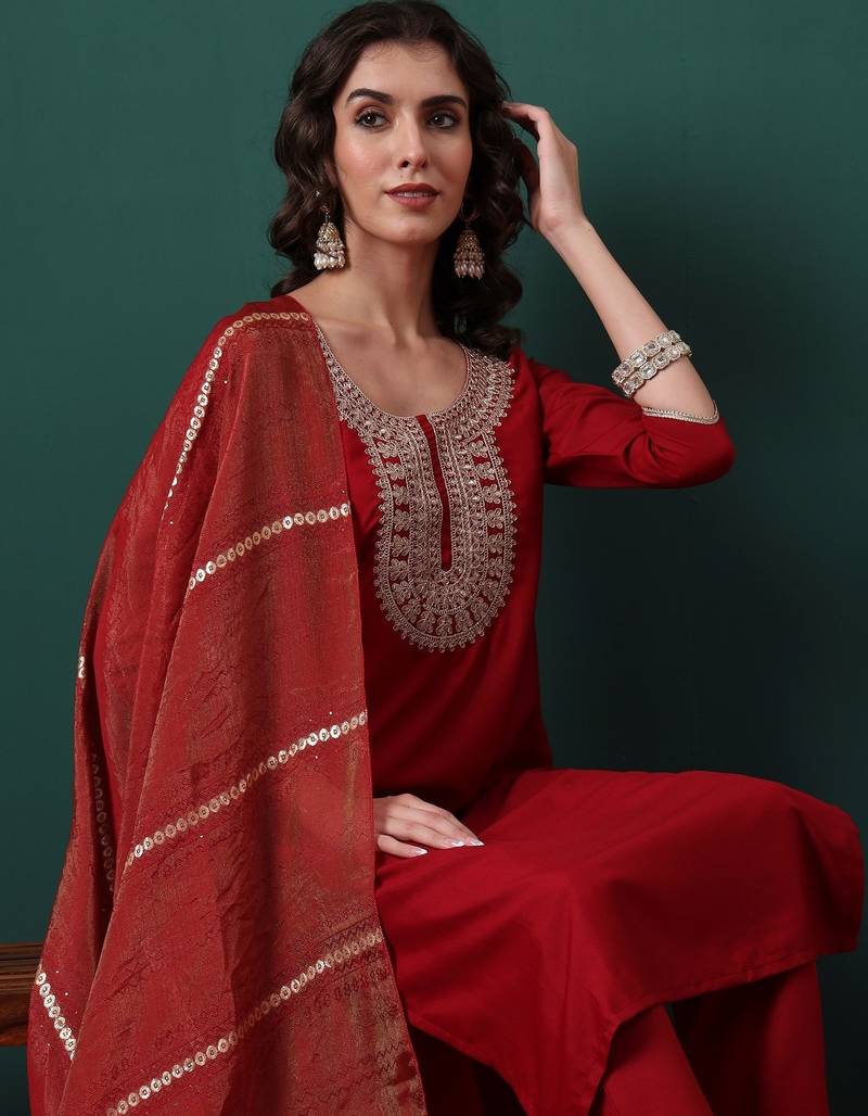 Maroon color beautiful ethnic suit for classy trendy girl