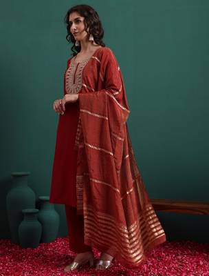 Maroon color beautiful suit for classy trendy girl 4