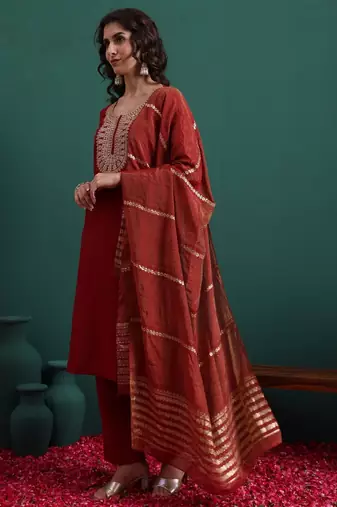 Maroon color beautiful suit for classy trendy girl