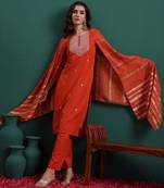 Orange color beautiful ethnic suit for classy trendy girl