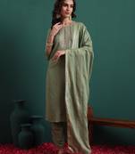 Green color beautiful ethnic suit for classy trendy girl