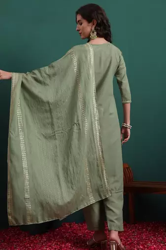 Green color beautiful suit for classy trendy girl