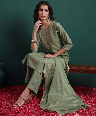 Green color beautiful suit for classy trendy girl 3