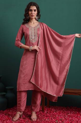 Pink color beautiful ethnic suit for classy trendy girl
