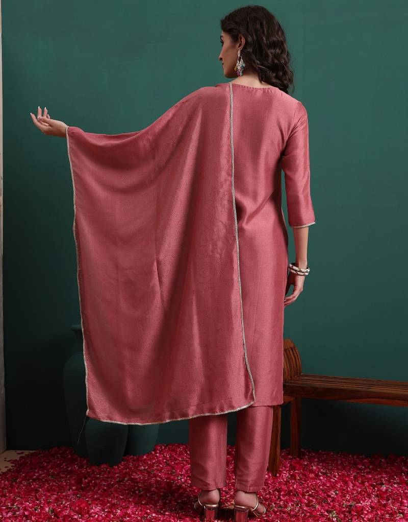 Pink color beautiful ethnic suit for classy trendy girl