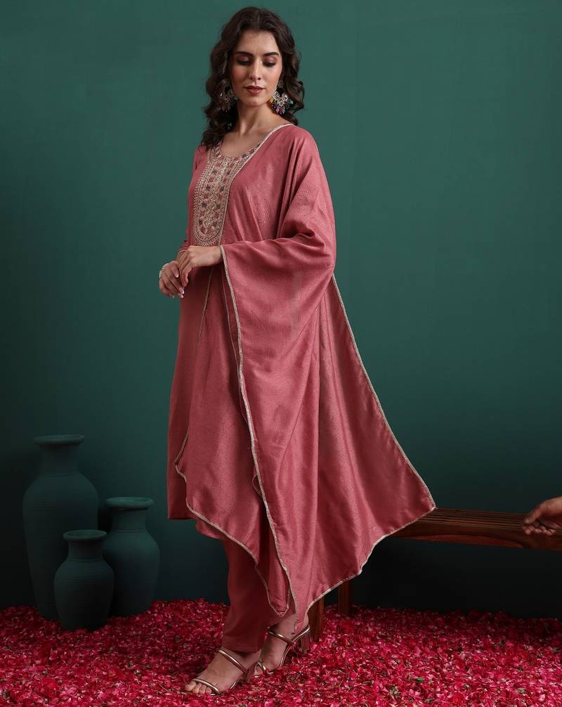 Pink color beautiful ethnic suit for classy trendy girl