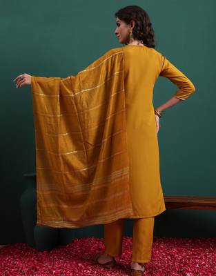Mustard color beautiful suit for classy trendy girl 2