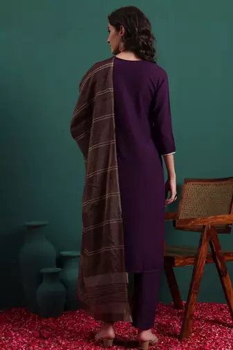 Purple color beautiful suit for classy trendy girl