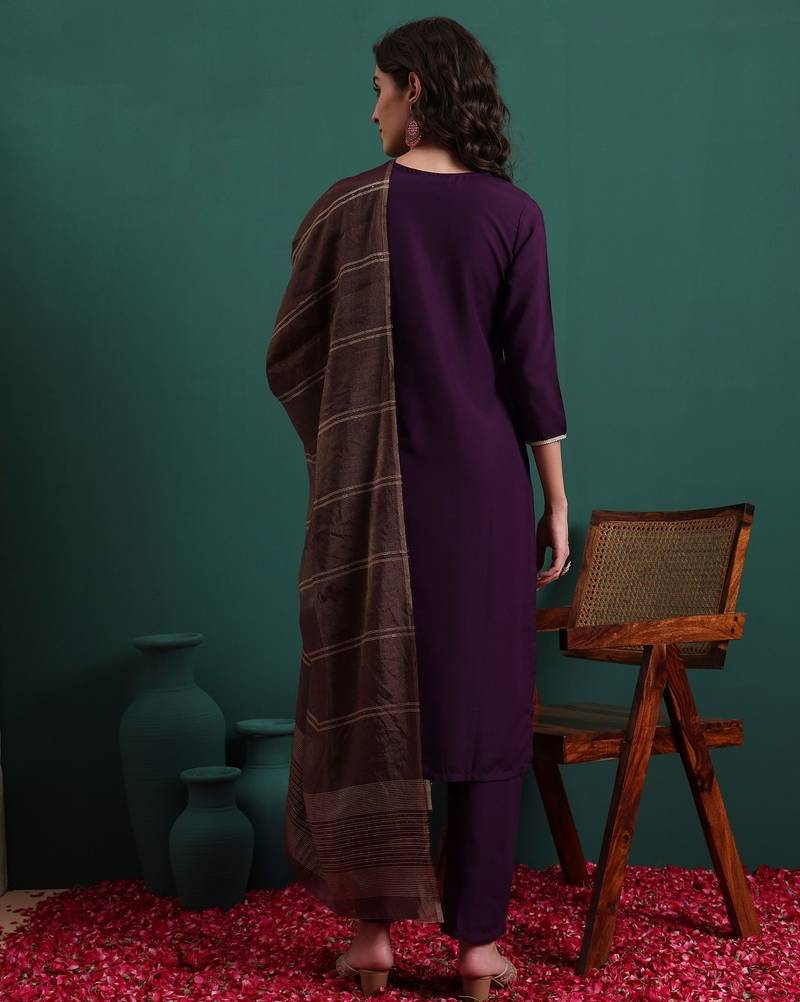 Purple color beautiful ethnic suit for classy trendy girl