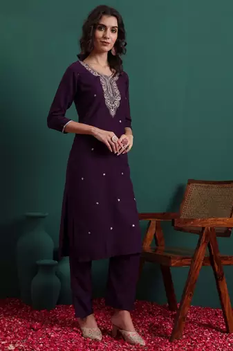 Purple color beautiful suit for classy trendy girl