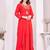Red color beautiful embroidered ceremonial gown for classy looks