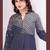 Dark grey color beautiful embroidered ceremonial gown for classy looks