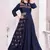 Blue color beautiful embroidered ceremonial gown for classy looks