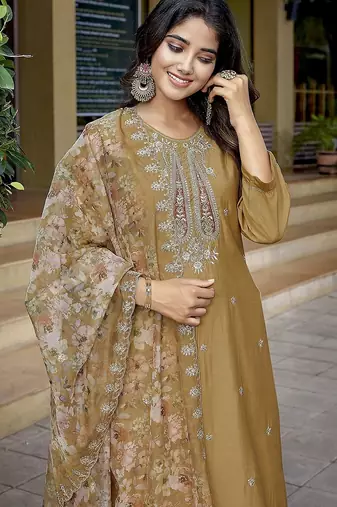 Chiku color stylish partywear readymade suit