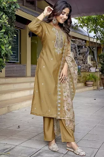 Chiku color stylish partywear readymade suit