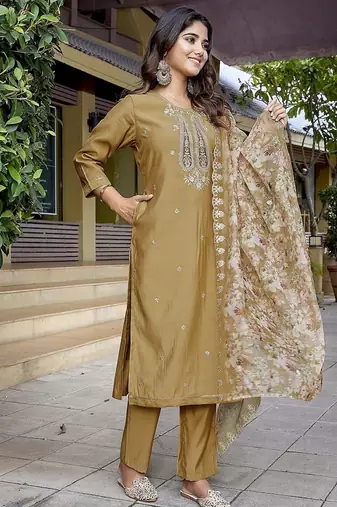 Chiku color stylish partywear readymade suit