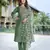 Green color stylish partywear readymade ethnic suit