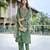 Green color stylish partywear readymade ethnic suit