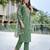 Green color stylish partywear readymade ethnic suit