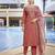 Peach color stylish partywear readymade ethnic suit