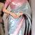 Grey soft silk blend banarasi jacuard work designer saree with blouse