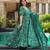 Green color muslin fabric designer digital printed partywear attire for girl