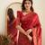 Red soft silk blend banarasi jacuard work designer saree with blouse