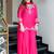 Pink color natural crepe fabric beautiful partywear dress for girls