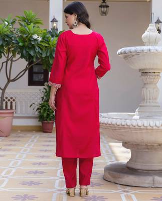 Pink color viscose chanderi beautiful partywear dress for girls 2