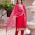 Pink color viscose chanderi fabric beautiful partywear dress for girls