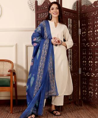 Off white color chanderi beautiful partywear dress for girls 1