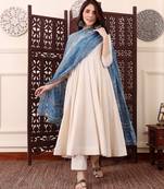 Off white color chanderi fabric beautiful partywear dress for girls