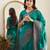 Sea green soft silk blend banarasi jacuard work designer saree with blouse