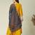 Yellow color vichitra fabric beautiful partywear dress for girls
