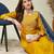 Yellow color vichitra fabric beautiful partywear dress for girls
